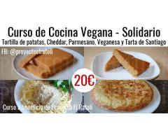 Curso de Cocina Vegana Online – Tortilla de patatas, Cheddar, Parmesano y Tarta de Santiago
